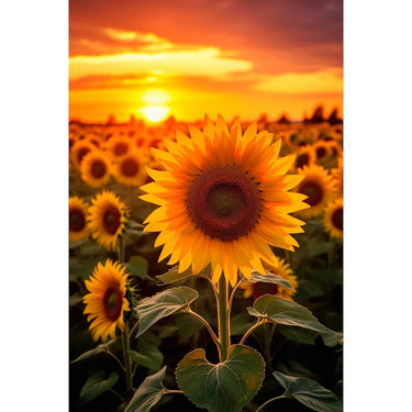 Vertical canvas Scenery Flowers Field Sunflower